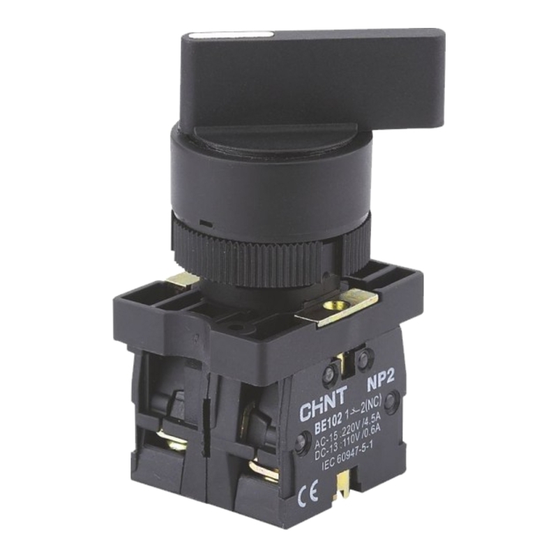 NP2-EJ53 - Переключатель на 3 положения с возвратом (2NO), удлинённая рукоятка фото 1