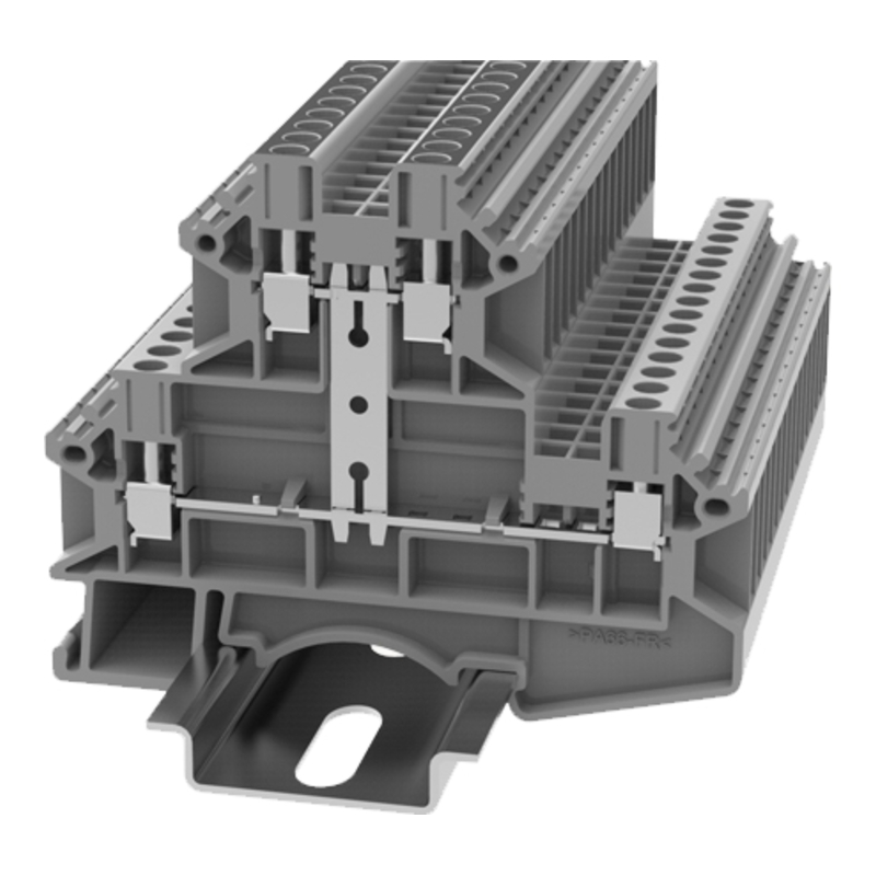 DCKKB2.5-PV-01P-11-00Z(H) - Клемма серая двухуровневая 2,5 мм² с перемычкой винтовая на DIN-рейку фото 1