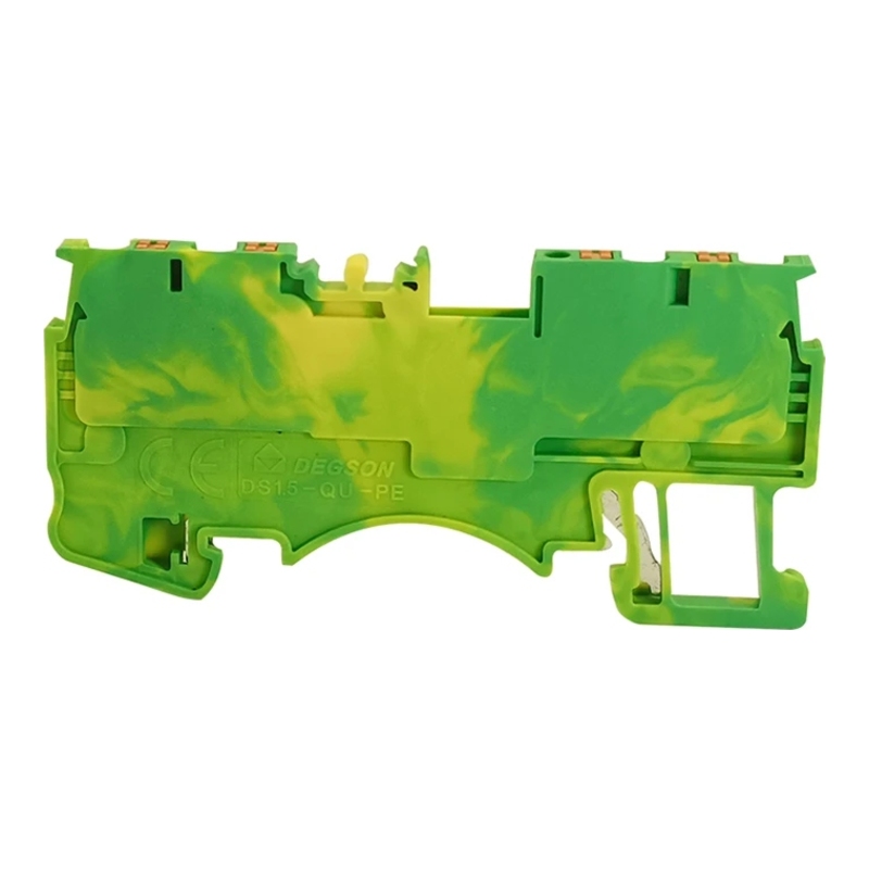 DS1.5-QU-PE-01P-1C-00Z(H) - Клемма "Земля" 4 контакта 1,5 мм² Push-in с контактом на DIN-рейку фото 1