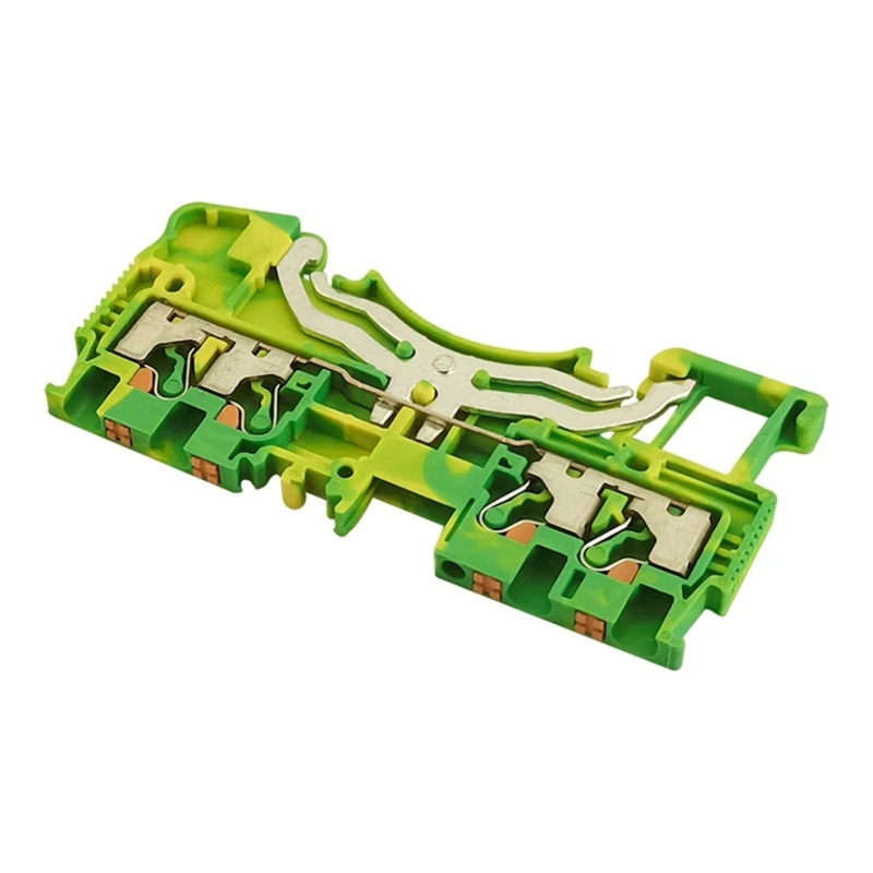 DS1.5-QU-PE-01P-1C-00Z(H) - Клемма "Земля" 4 контакта 1,5 мм² Push-in с контактом на DIN-рейку фото 1