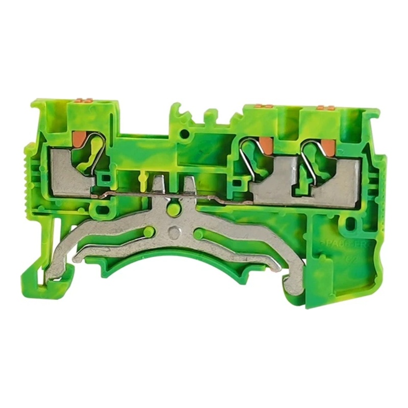 DS1.5-TW-PE-01P-1C-00Z(H) - Клемма "Земля" 3 контакта 1,5 мм² Push-in с контактом на DIN-рейку фото 1