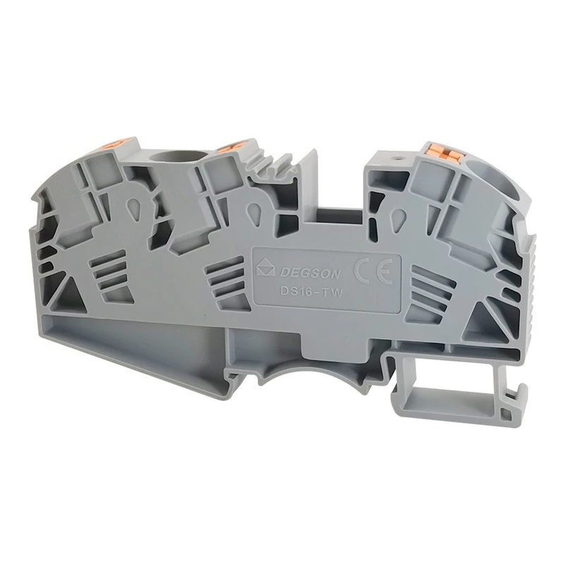 DS16-TW-01P-11-00Z(H) - Клемма серая 3 контакта 16 мм² Push-in на DIN-рейку фото 1