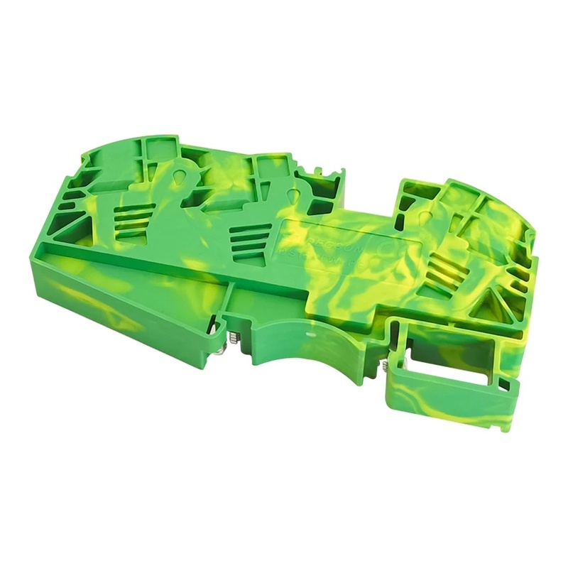 DS16-TW-PE-01P-1C-00Z(H) - Клемма "Земля" 3 контакта 16 мм² Push-in с контактом на DIN-рейку фото 1