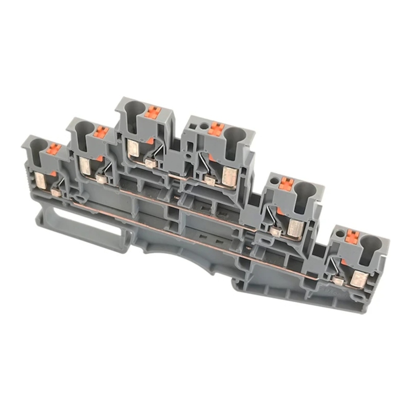 DS2.5-3L-01P-11-00Z(H) - Клемма серая трёхуровневая 2,5 мм² Push-in на DIN-рейку фото 1