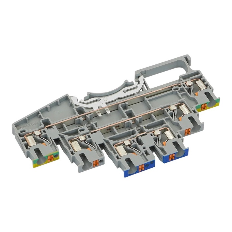 DS1.5-3L-L/N/PE-01P-11-00Z(H) - Клемма серая трёхуровневая 1,5 мм² Push-in с контактами N и "Земля" фото 1