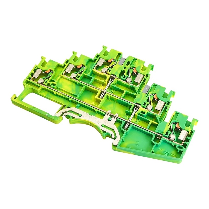 DS2.5-3L-PE-01P-1C-00Z(H) - Клемма "Земля" трёхуровневая 2,5 мм² Push-in с контактом на DIN-рейку фото 1