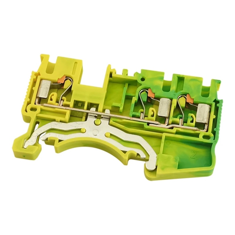 DS2.5-TW-PE-01P-1C-00Z(H) - Клемма "Земля" 3 контакта 2,5 мм² Push-in с контактом на DIN-рейку фото 1