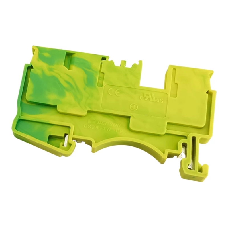 DS2.5-TW-PE-01P-1C-00Z(H) - Клемма "Земля" 3 контакта 2,5 мм² Push-in с контактом на DIN-рейку фото 1