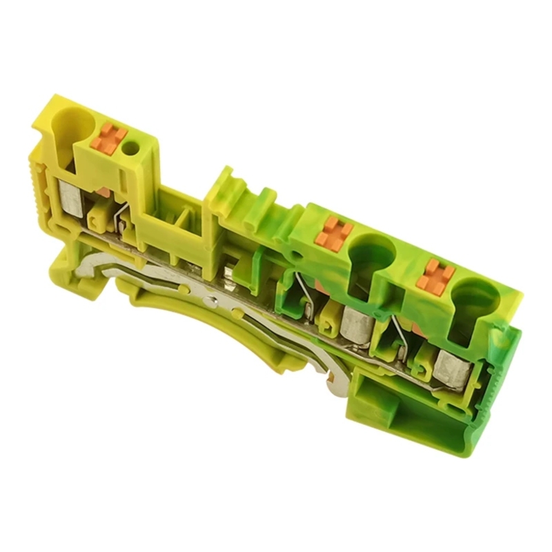 DS2.5-TW-PE-01P-1C-00Z(H) - Клемма "Земля" 3 контакта 2,5 мм² Push-in с контактом на DIN-рейку фото 1