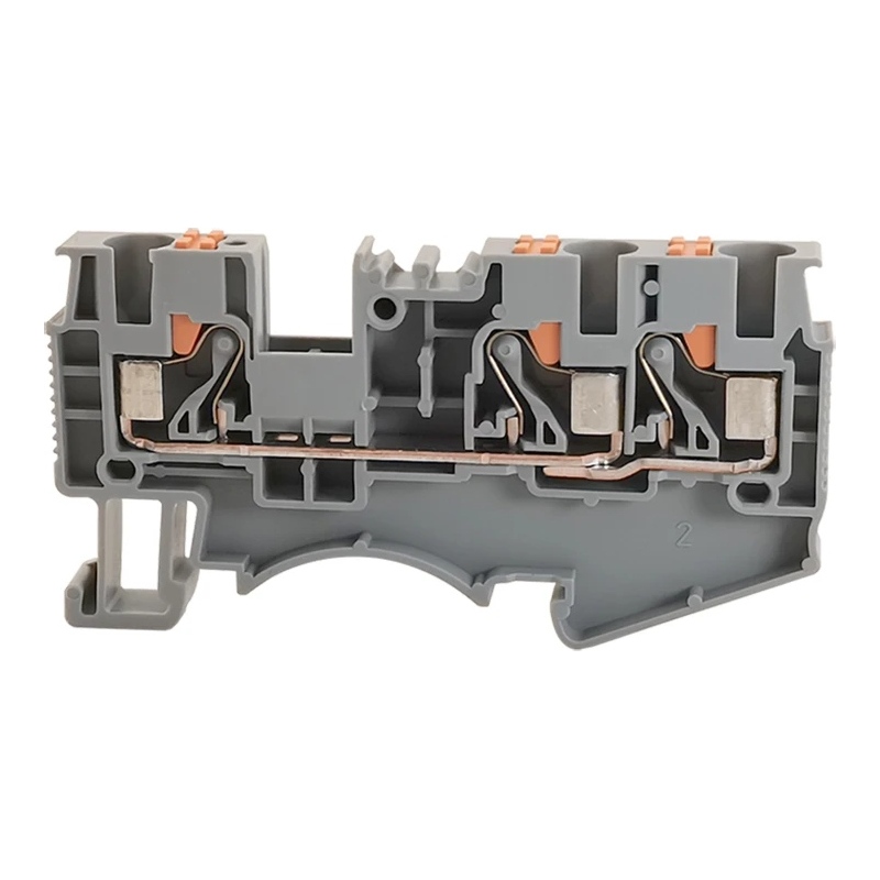 DS4-TW-01P-11-00Z(H) - Клемма серая 3 контакта 4 мм² Push-in на DIN-рейку фото 1