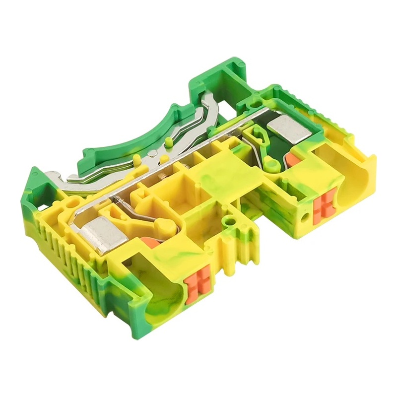 DS6-PE-01P-1C-00Z(H) - Клемма "Земля" 6 мм² Push In с контактом на DIN-рейку фото 1