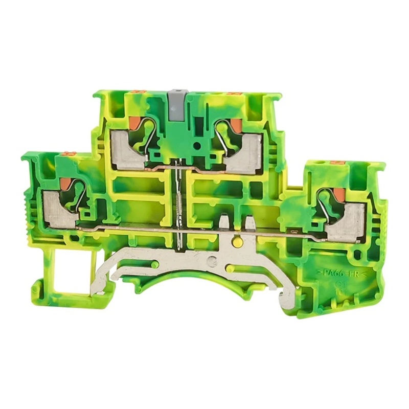 DSKK1.5-PE-01P-1C-00Z(H) - Клемма "Земля" двухуровневая 1,5 мм² Push-in с контактом на DIN-рейку фото 1