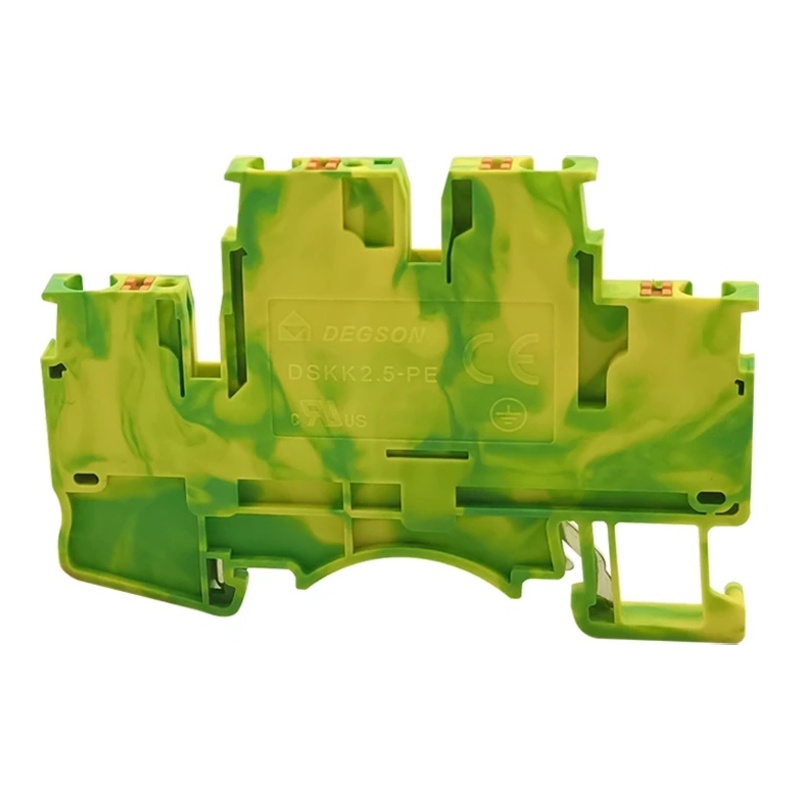 DSKK2.5-PE-01P-1C-00Z(H) - Клемма "Земля" двухуровневая 2,5 мм² Push-in с контактом на DIN-рейку фото 1
