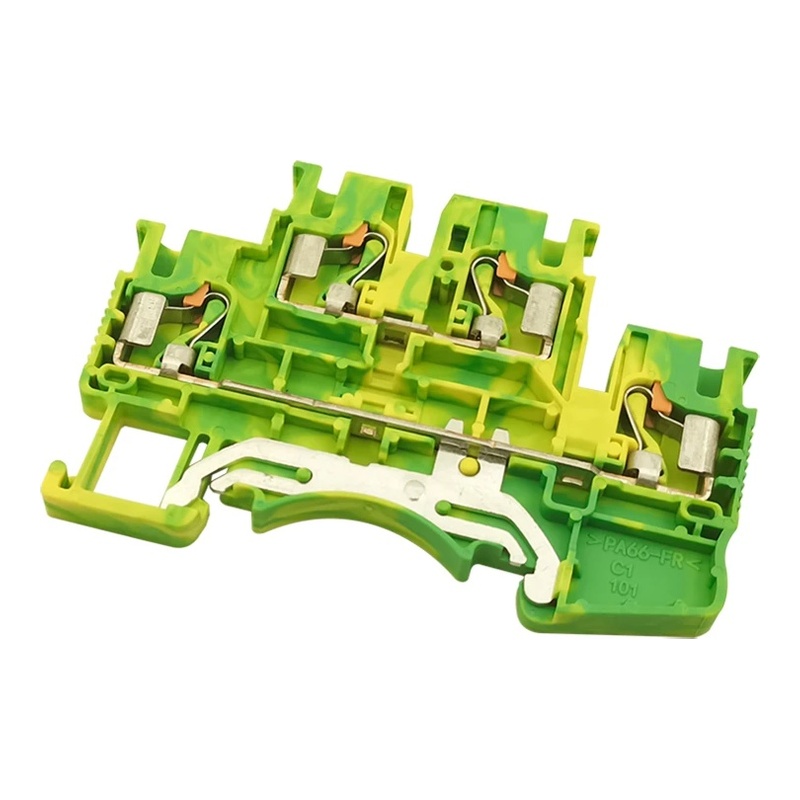 DSKK2.5-PE-01P-1C-00Z(H) - Клемма "Земля" двухуровневая 2,5 мм² Push-in с контактом на DIN-рейку фото 1