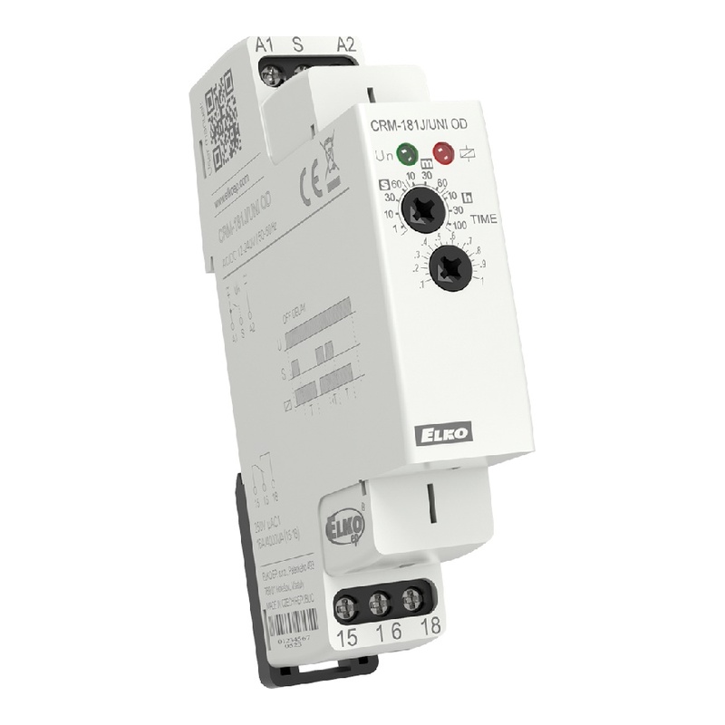 CRM-181J/UNI ZR - Реле времени задержка включения, 0.1 с - 100 ч, 1CO, 16A, AC/DC 12-240V фото 1