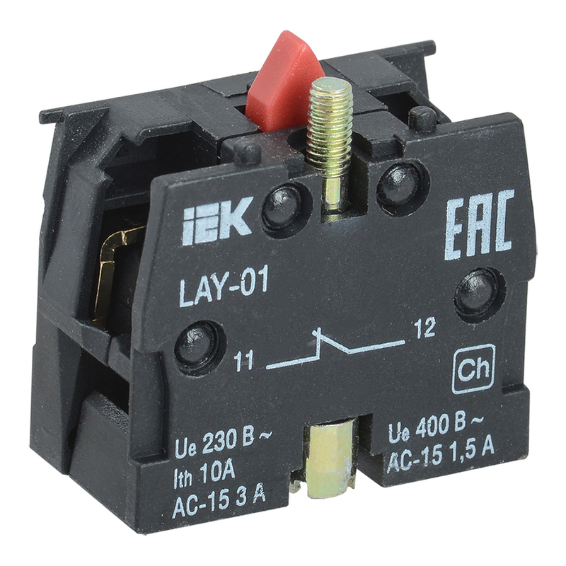 Контактный блок 1р для серии LAY5 IEK фото 1