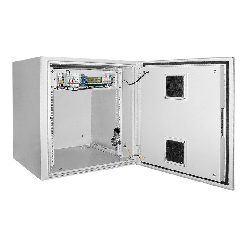 ITK Шкаф уличный 19" 12U 650x600, IP55 металл дверь, серый фото 1