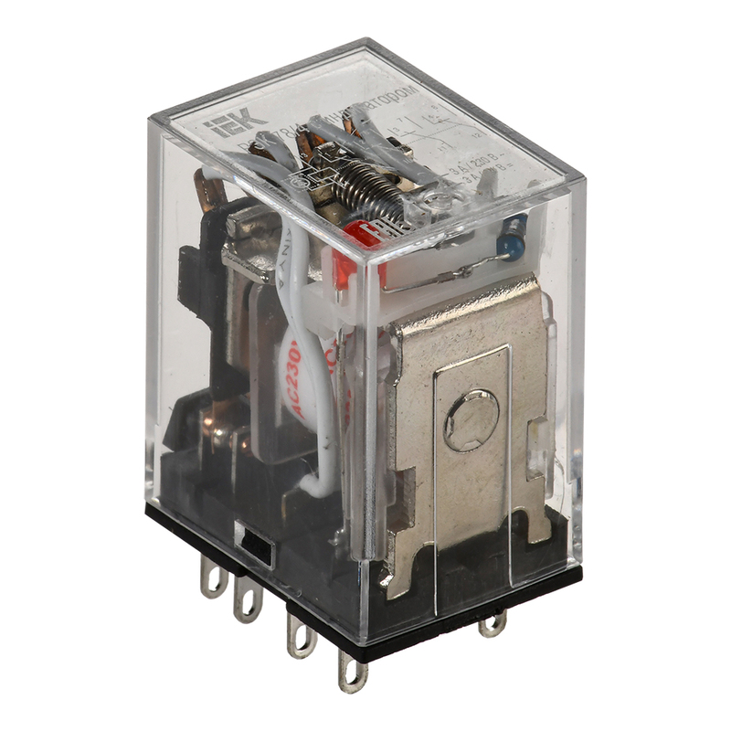 Реле промежуточное РЭК78/4 (MY4) 3А, 4CO, AC 230В (LED) IEK фото 1