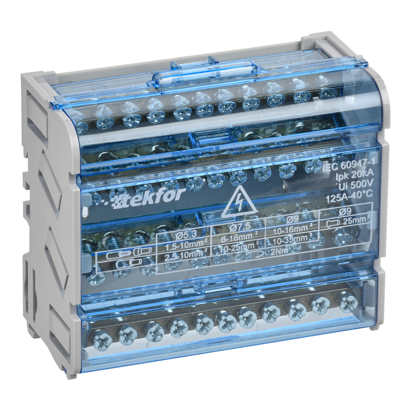 TEKFOR Шины на DIN-рейку (кросс-модуль) ШНК 4х11 3L+PEN IEK фото 1