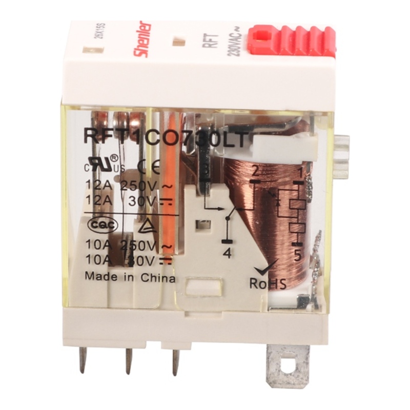 RFT1CO524LT - Реле миниатюрное 12A, 1CO, AC 24V (индикатор, LED, кнопка тест) фото 1