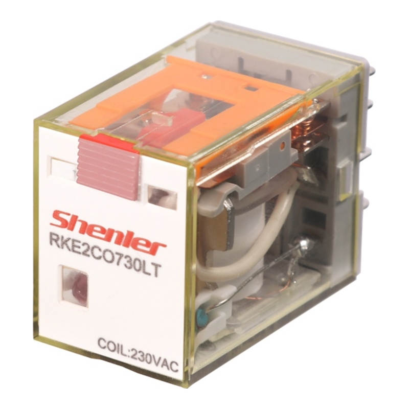 RKE2CO730LT - Реле миниатюрное 7A, 2CO, AC 230V (индикатор, LED, кнопка тест) фото 1