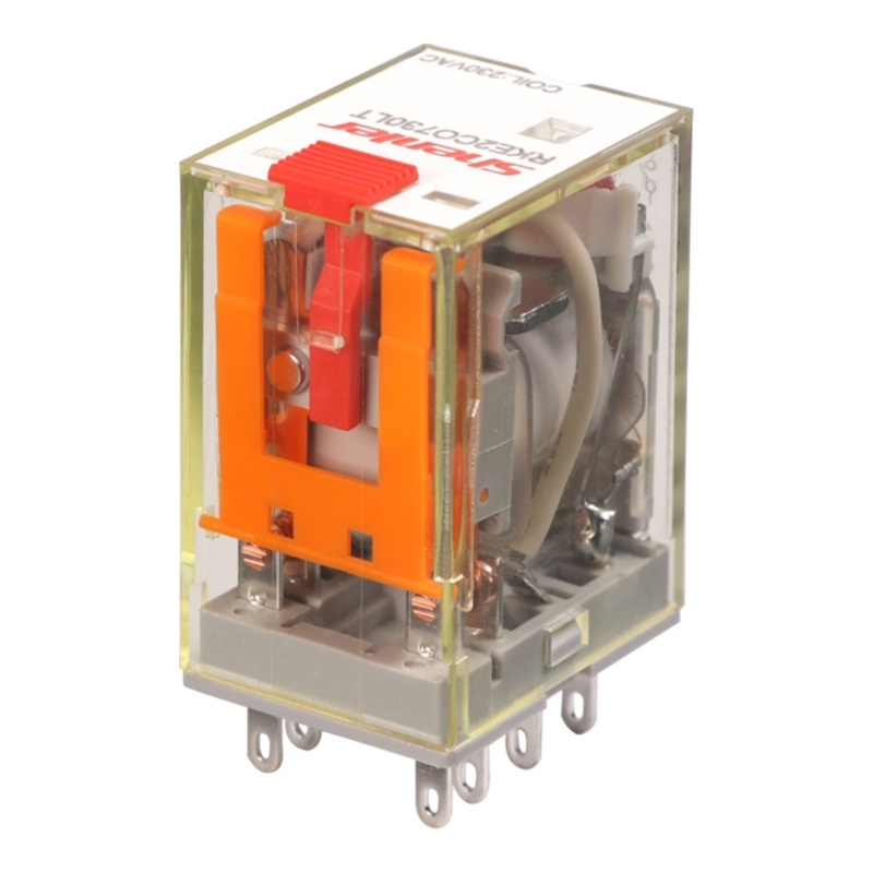 RKE2CO730LT - Реле миниатюрное 7A, 2CO, AC 230V (индикатор, LED, кнопка тест) фото 1