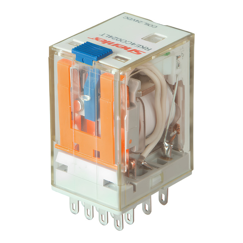 RKE4CO024LTD - Реле миниатюрное 5A, 4CO, DC 24V (индикатор, LED, кнопка тест, диод) фото 1