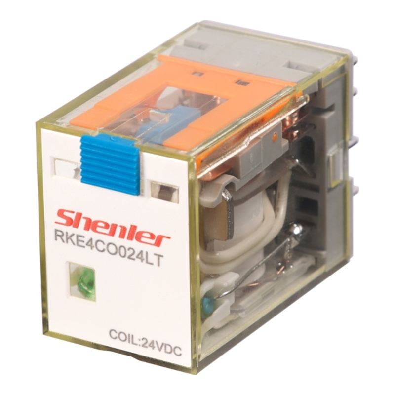 RKE4CO024LT - Реле миниатюрное 5A, 4CO, DC 24V (индикатор, LED, кнопка тест) фото 1