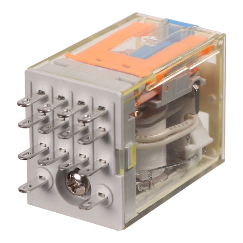 RKE4CO024LT - Реле миниатюрное 5A, 4CO, DC 24V (индикатор, LED, кнопка тест) фото 1