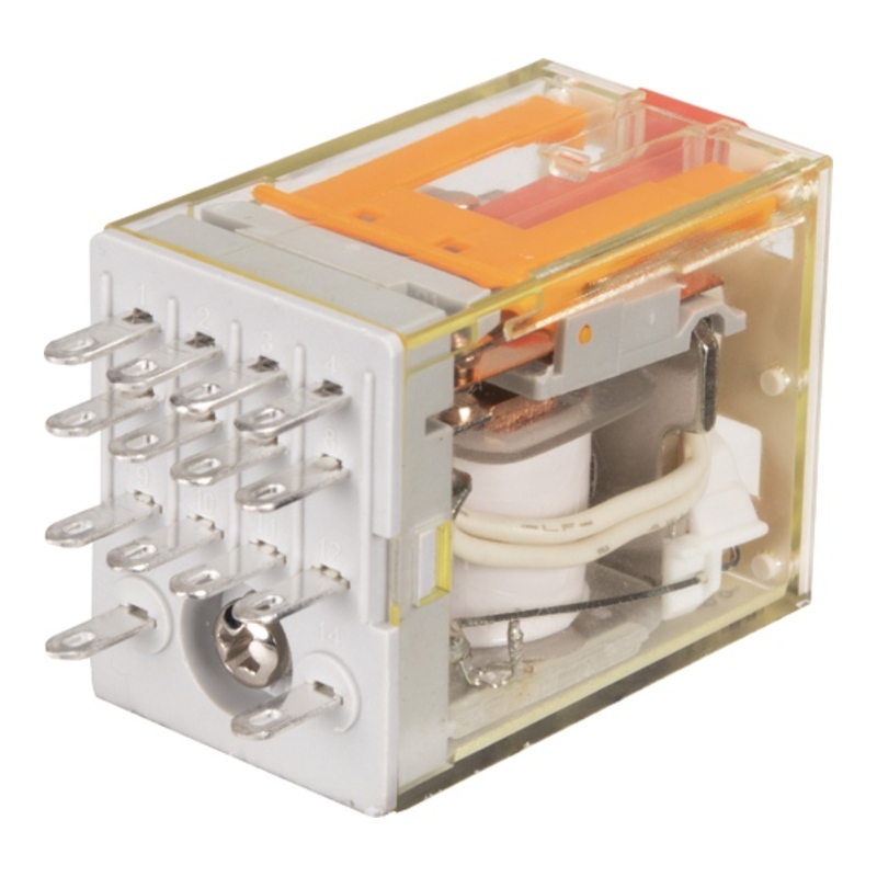 RKE4CO730LT - Реле миниатюрное 5A, 4CO, AC 230V (индикатор, LED, кнопка тест) фото 1