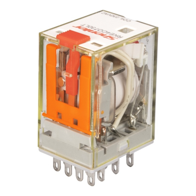 RKE4CO730LT - Реле миниатюрное 5A, 4CO, AC 230V (индикатор, LED, кнопка тест) фото 1