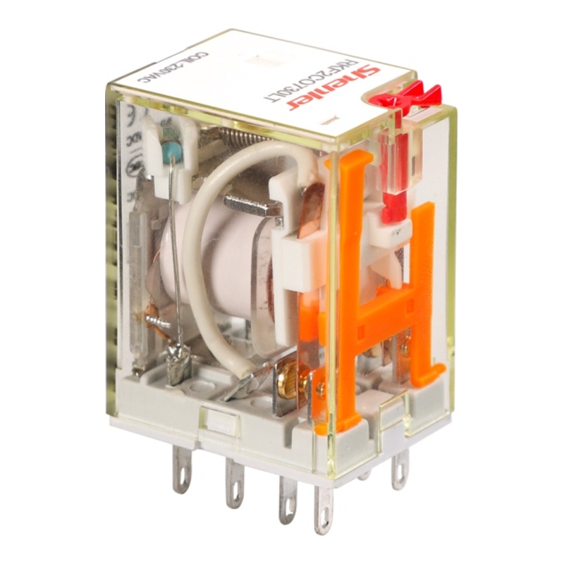 RKF2CO524LT - Реле миниатюрное 12A, 2CO, AC 24V (индикатор, LED, кнопка тест) фото 1