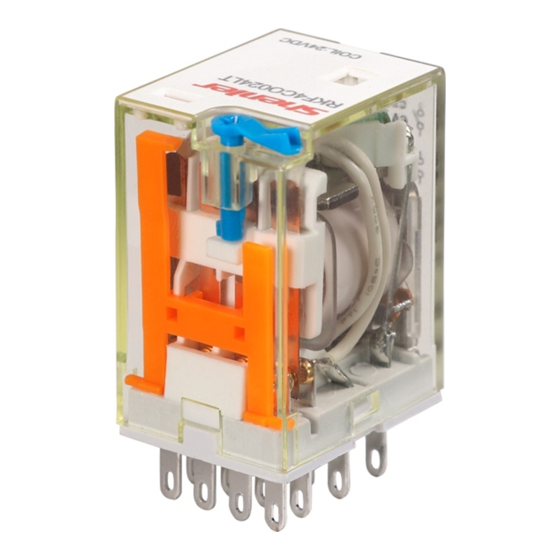 RKF4CO024LT - Реле миниатюрное 6A, 4CO, DC 24V (индикатор, LED, кнопка тест) фото 1
